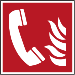 pictogramme Téléphone à utiliser en cas d'incendie