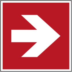 pictogramme Flèche directionnelle à droite rouge
