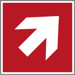 pictogramme Flèche directionnelle en haut à droite rouge