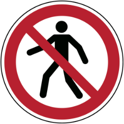 pictogram verboden voor voetgangers