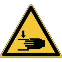pictogramme Danger écrasement des mains