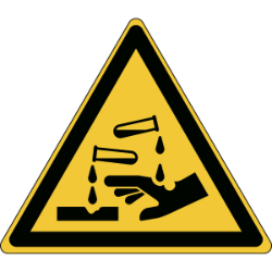 pictogram waarschuwing bijtende stoffen