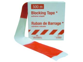 RUBAN BARRAGE ROUGE/BLANC 8CM/500M